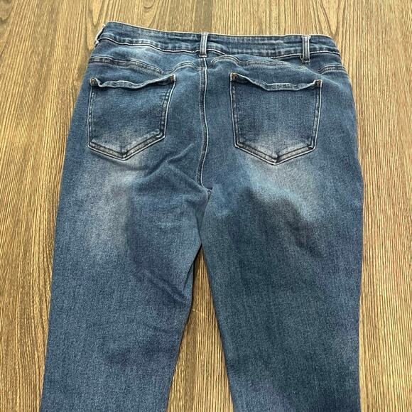Bien Bleu Womens Skinny Jeans High Rise Distressed Denim Medium Wash Blue Sz 20 - Picture 11 of 11